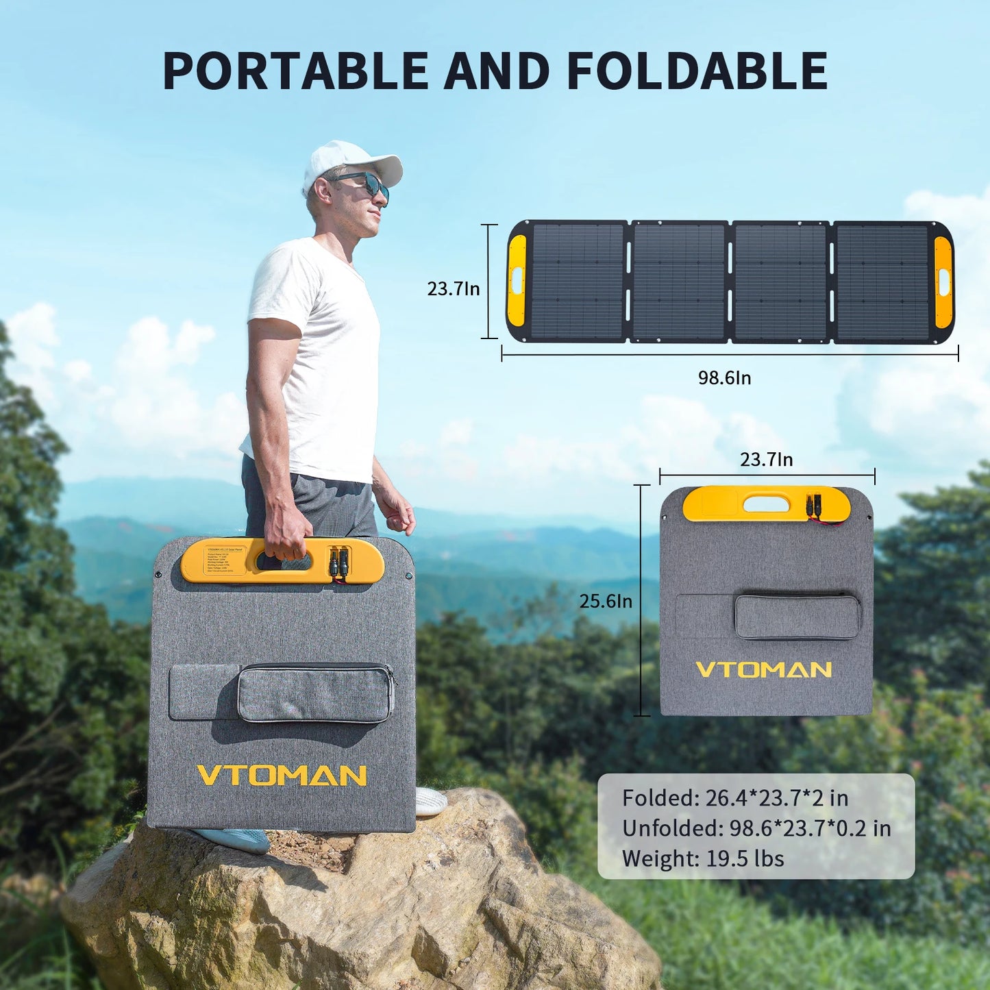 VTOMAN VS220 PRO 220W Solar Panel Kit Complete 48V Power Portable Outdoor Rechargeable Solar Cell Solar Generator for Home