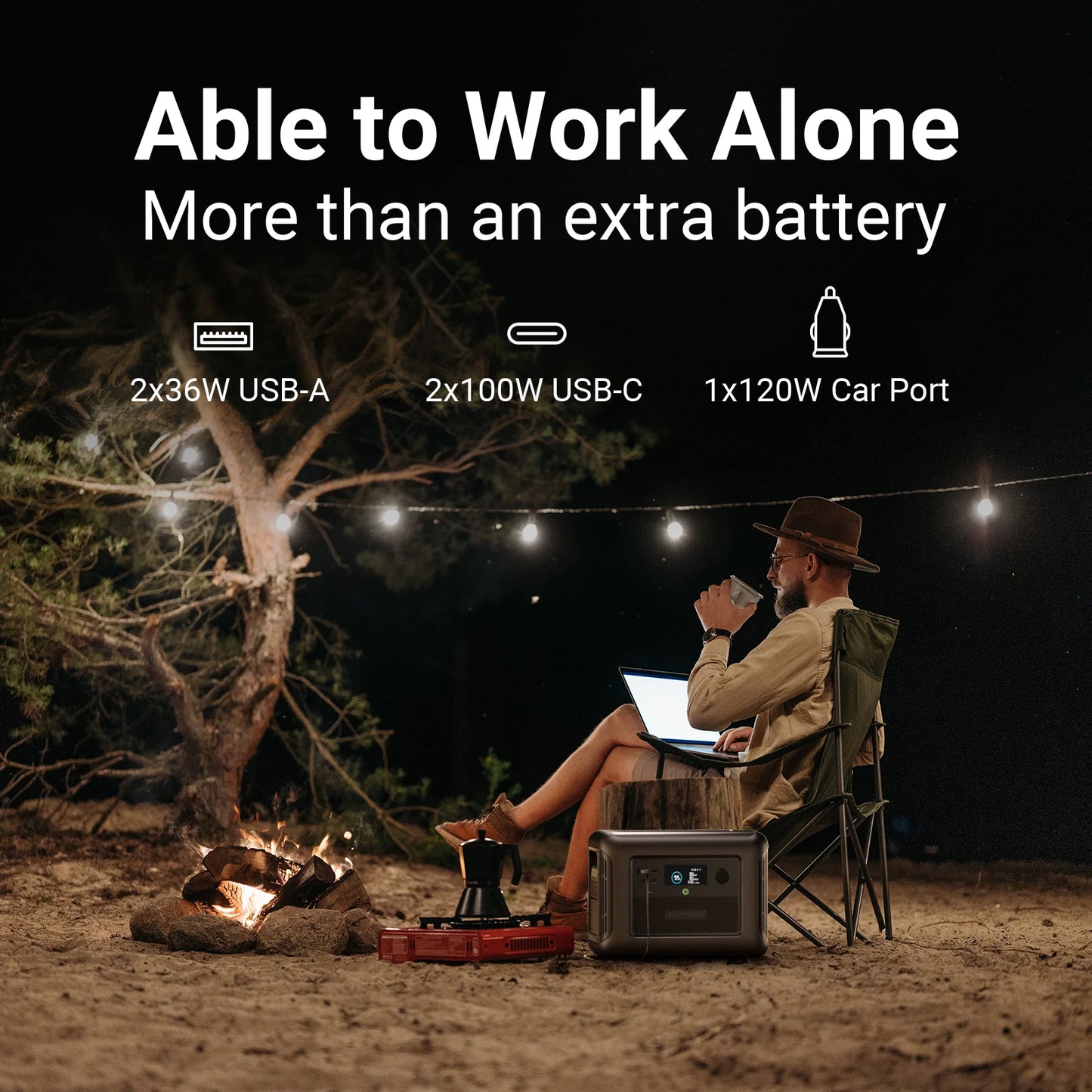 ALLPOWERS Portable Power Station R1500 with B1000 External Battery from 1152Wh to 2304Wh LiFePO4 Battery for Camping RV Home
